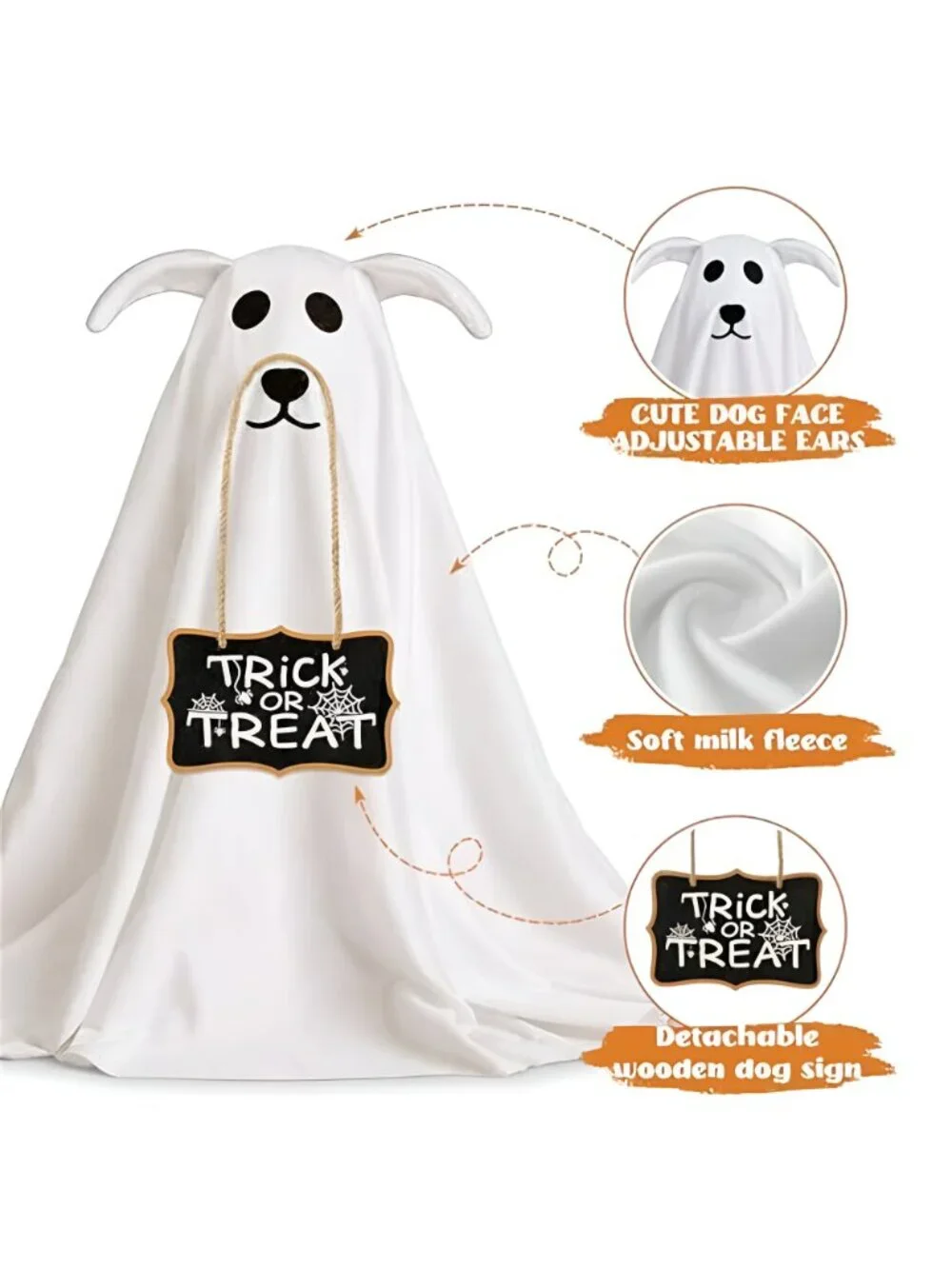 2 Pack Spooky Ghost Dog Halloween Decor Indoor for Party Decorations